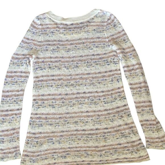 Anthropologie Moth Long Sleeve Striped Distressed Sweater. Size X-Large. - Picture 6 of 14